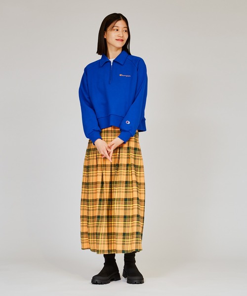 Champion(チャンピオン)の「【Champion/チャンピオン】レディース ハーフジップスウェットシャツ(スウェット・レディース・オフホワイト/ブラック系その他/ヘザーグレー/ブルー/ベージュ/ダークグリーン系・LARGE/MEDIUM)」の10枚目の写真