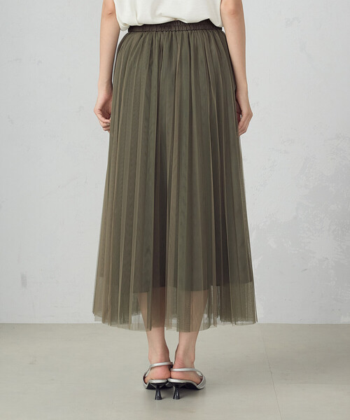 COMME CA ISM（コムサイズム）の「チュールプリーツスカート（スカート・レディース・ネイビー/カーキ・FREE）」の9枚目の写真