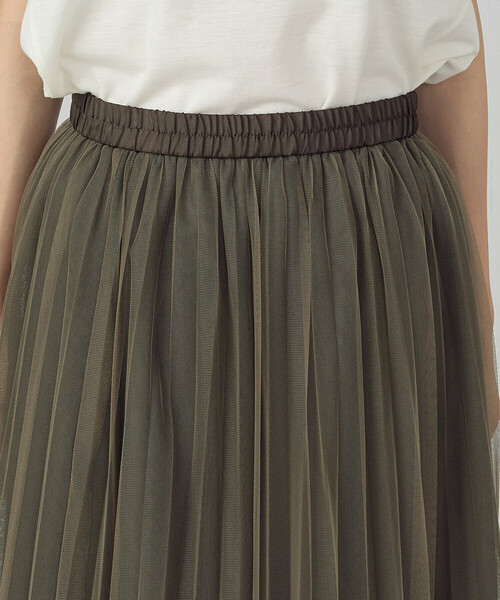 COMME CA ISM（コムサイズム）の「チュールプリーツスカート（スカート・レディース・ネイビー/カーキ・FREE）」の10枚目の写真