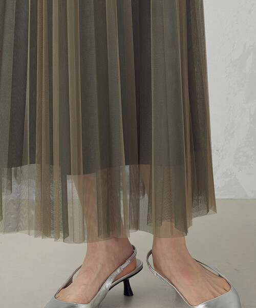COMME CA ISM（コムサイズム）の「チュールプリーツスカート（スカート・レディース・ネイビー/カーキ・FREE）」の11枚目の写真