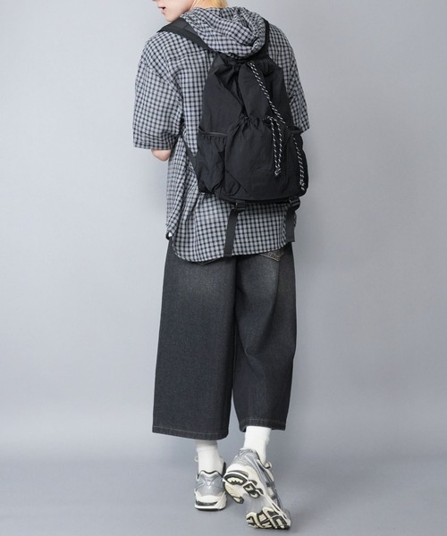 ナイロンナップサック/コード/PC収納可能/大容量（バックパック