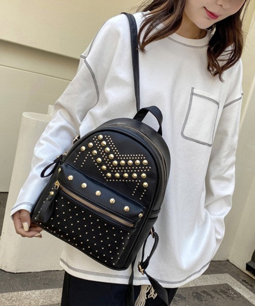 Miniministore（ミニミニストア）の「リュックサック スタッズ フェイクレザー（バックパック/リュック・レディース・ブラック・FREE）」の13枚目の写真