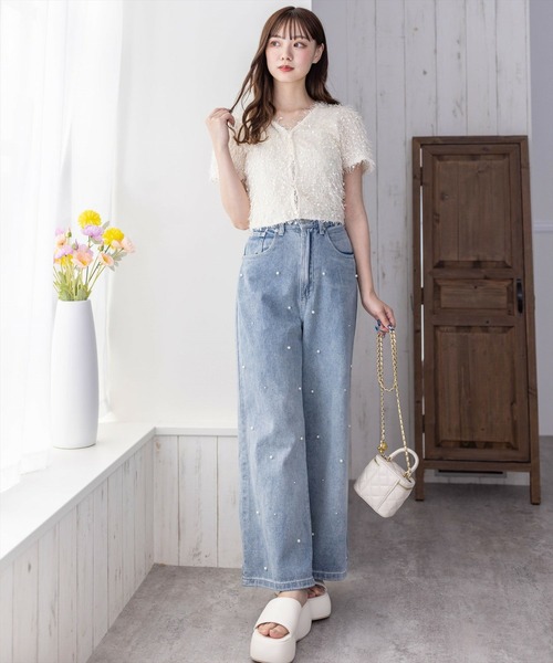 clear（クリア）の「シャギーショート丈カーディガン［大人 カジュアル］≪再入荷≫（カーディガン/ボレロ・レディース・グレー/ベージュ/ピンク・F）」の7枚目の写真