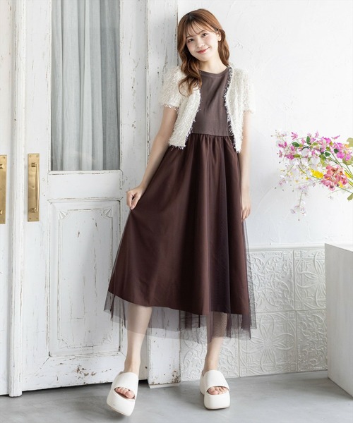 clear（クリア）の「シャギーショート丈カーディガン［大人 カジュアル］≪再入荷≫（カーディガン/ボレロ・レディース・グレー/ベージュ/ピンク・F）」の8枚目の写真