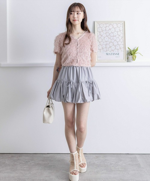 clear（クリア）の「シャギーショート丈カーディガン［大人 カジュアル］≪再入荷≫（カーディガン/ボレロ・レディース・グレー/ベージュ/ピンク・F）」の10枚目の写真