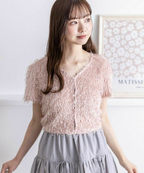 clear（クリア）の「シャギーショート丈カーディガン［大人 カジュアル］≪再入荷≫（カーディガン/ボレロ・レディース・グレー/ベージュ/ピンク・F）」の22枚目の写真