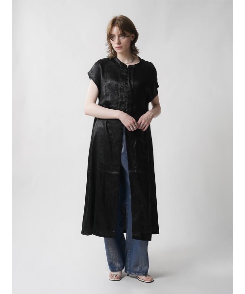 :ETHROF(イーサオブ)の「METALLIC SHIRT ONEPIECE(ワンピース・レディース・ブラック/グレー・MEDIUM)」の9枚目の写真
