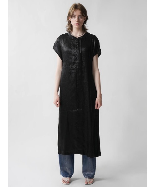:ETHROF(イーサオブ)の「METALLIC SHIRT ONEPIECE(ワンピース・レディース・ブラック/グレー・MEDIUM)」の8枚目の写真