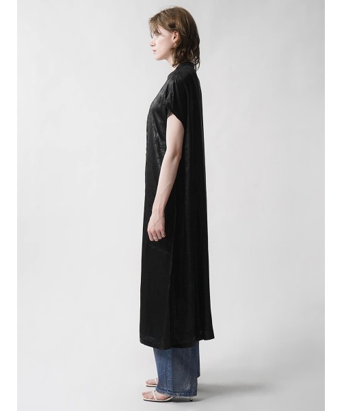:ETHROF(イーサオブ)の「METALLIC SHIRT ONEPIECE(ワンピース・レディース・ブラック/グレー・MEDIUM)」の7枚目の写真