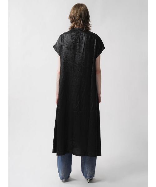 :ETHROF(イーサオブ)の「METALLIC SHIRT ONEPIECE(ワンピース・レディース・ブラック/グレー・MEDIUM)」の6枚目の写真
