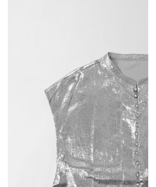 :ETHROF(イーサオブ)の「METALLIC SHIRT ONEPIECE(ワンピース・レディース・ブラック/グレー・MEDIUM)」の18枚目の写真