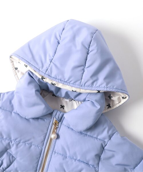 apres les cours（アプレレクール）の「ペプラム中綿アウター_マシンウォッシャブル（ダウンジャケット/コート・キッズ・ブラック/アイボリー/サックスブルー/ローズ・80/90/100/110/120/130/140）」の5枚目の写真