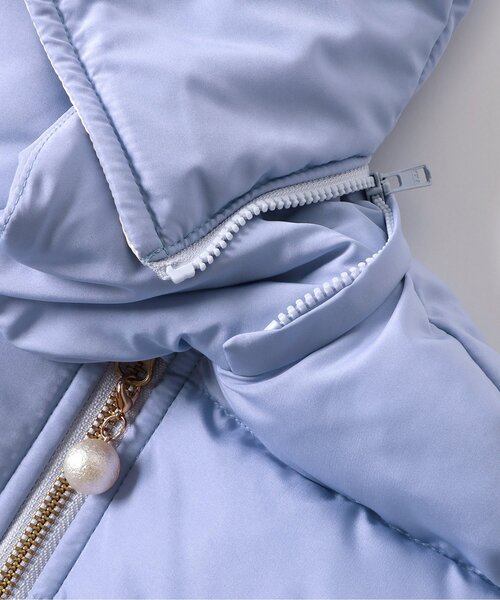 apres les cours（アプレレクール）の「ペプラム中綿アウター_マシンウォッシャブル（ダウンジャケット/コート・キッズ・ブラック/アイボリー/サックスブルー/ローズ・80/90/100/110/120/130/140）」の6枚目の写真