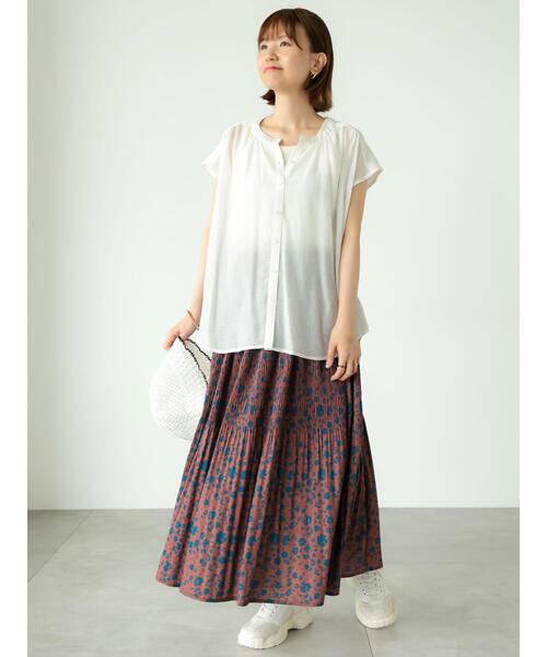 Lugnoncure（ルノンキュール）の「マジョリカプリーツ花柄スカート（スカート・レディース・ブラック/ブラウン/ネイビー・F）」の10枚目の写真