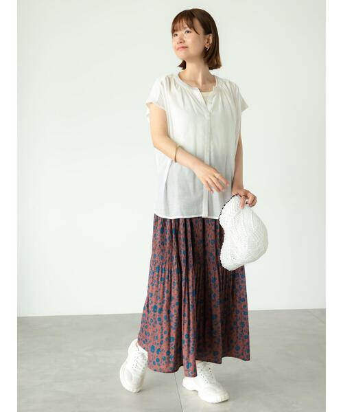 Lugnoncure（ルノンキュール）の「マジョリカプリーツ花柄スカート（スカート・レディース・ブラック/ブラウン/ネイビー・F）」の11枚目の写真