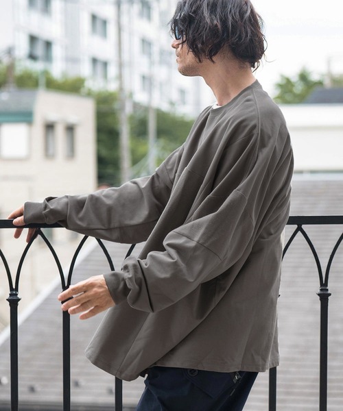 セール】mlt4837- Mini URAKE Patchwork Design Big Long Sleeve Tee