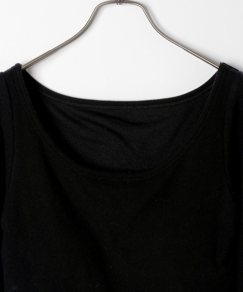 Heather（ヘザー）の「カップ付きバレエネックTEE　144321（Tシャツ/カットソー・レディース・ブラック/アイボリー・M/S）」の4枚目の写真