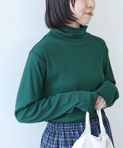 PAR ICI（パーリッシィ）の「テレコ タートルネックカットソー（Tシャツ/カットソー・レディース・イエロー/ホワイト/レッド/グリーン・FREE）」の3枚目の写真