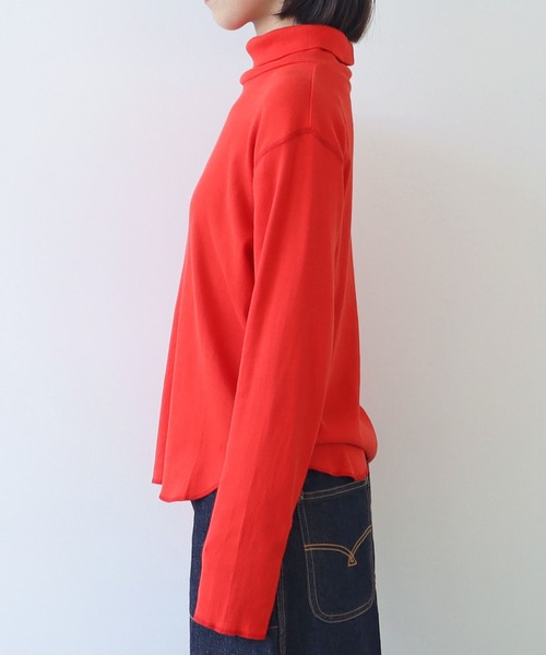 PAR ICI（パーリッシィ）の「テレコ タートルネックカットソー（Tシャツ/カットソー・レディース・イエロー/ホワイト/レッド/グリーン・FREE）」の5枚目の写真