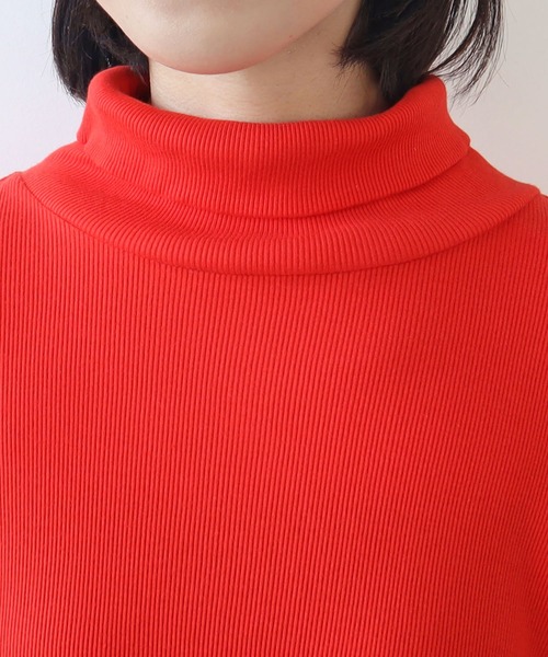 PAR ICI（パーリッシィ）の「テレコ タートルネックカットソー（Tシャツ/カットソー・レディース・イエロー/ホワイト/レッド/グリーン・FREE）」の7枚目の写真