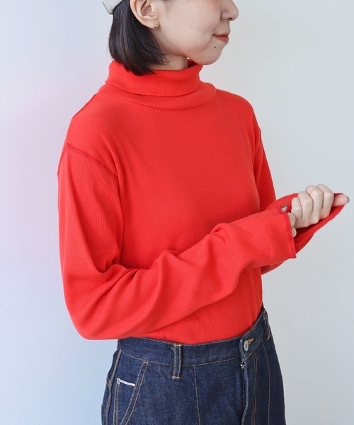 PAR ICI（パーリッシィ）の「テレコ タートルネックカットソー（Tシャツ/カットソー・レディース・イエロー/ホワイト/レッド/グリーン・FREE）」の20枚目の写真