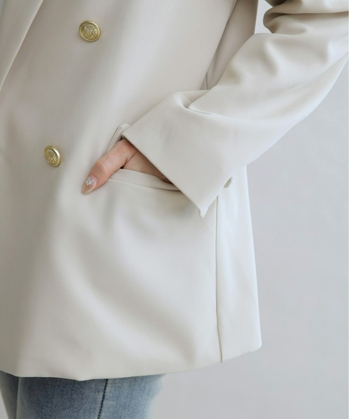 Olu.（オルドット）の「ツイルテーラードWジャケット（テーラードジャケット・レディース・ネイビー/チャコールグレー/アイボリー/ライトグレー・FREE）」の19枚目の写真