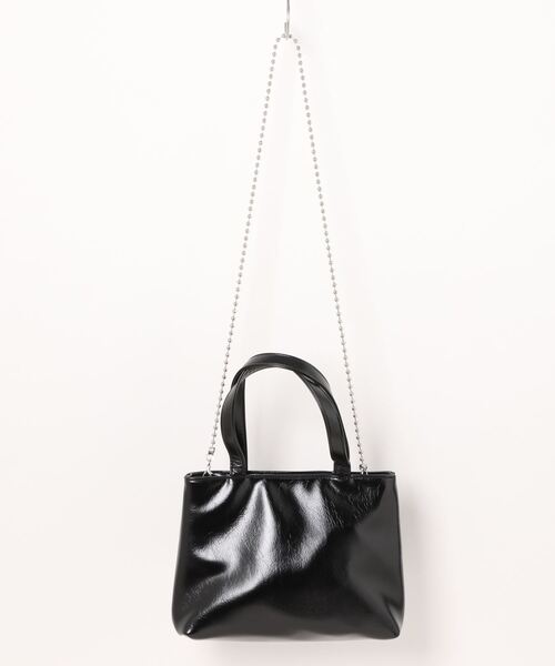 GORGE（ゴージ）の「《リボン×2WAY》レディース チェーンショルダー付き ミニトートバッグ 春夏秋冬（ハンドバッグ・レディース・ブラック/オフホワイト/シルバー/ピンク・F）」の17枚目の写真