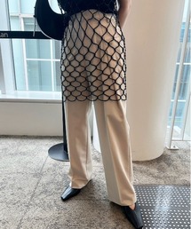 FOLD CORD BELT STRAIGHT PANTS