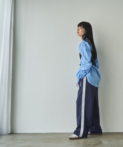 coen（コーエン）の「ELSコットン袖リボンバンドカラーシャツ（シャツ/ブラウス・レディース・ライトブルー/ライトピンク/オフホワイト/ネイビー・M/L）」の10枚目の写真