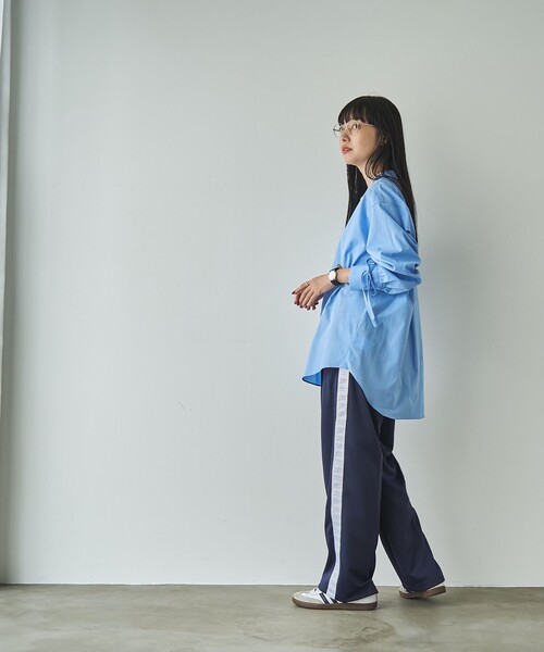 coen（コーエン）の「ELSコットン袖リボンバンドカラーシャツ（シャツ/ブラウス・レディース・ライトブルー/ライトピンク/オフホワイト/ネイビー・M/L）」の15枚目の写真