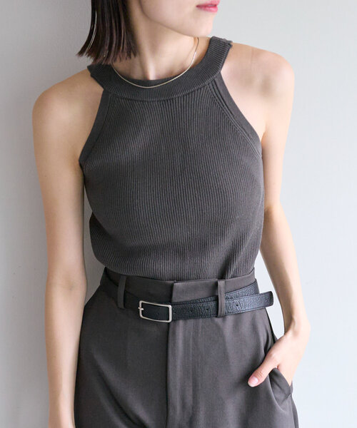 mystic（ミスティック）の「【インナー/トップス◎】アメスリニットタンク（キャミソール・レディース・ブラック/アイボリー/ベージュ/ブラウン/ダークグレー・FREE）」の21枚目の写真