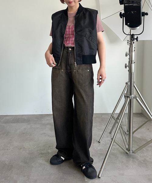 apres jour mignon(アプレジュールミニョン)の「MA1ベスト【ZOZOTOWN限定アイテム】(ベスト・レディース・ブラウン/ブラック/カーキ・フリー/X-LARGE)」の10枚目の写真