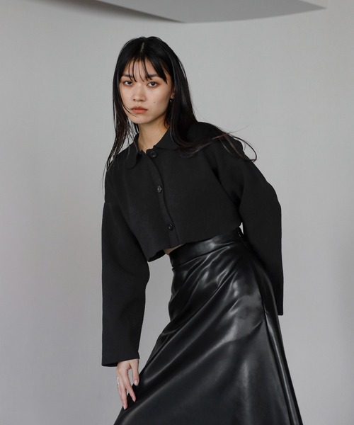 セール】polo knit short jacket / ポロニットショートジャケット