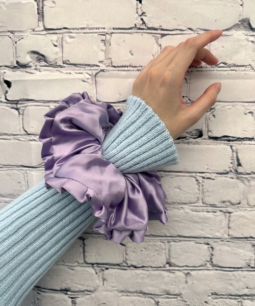 poiregnee（ポワニェ）の「［select］フリルサテンシュシュ（シュシュ・レディース・パープル/アイボリー/ブラック・FREE）」の10枚目の写真