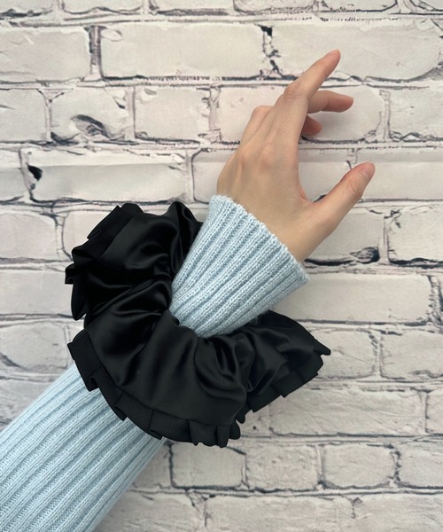 poiregnee（ポワニェ）の「［select］フリルサテンシュシュ（シュシュ・レディース・パープル/アイボリー/ブラック・FREE）」の9枚目の写真