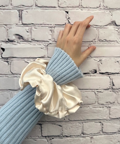 poiregnee（ポワニェ）の「［select］フリルサテンシュシュ（シュシュ・レディース・パープル/アイボリー/ブラック・FREE）」の13枚目の写真