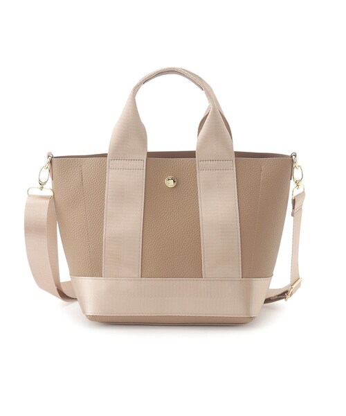 OPAQUE.CLIP（オペークドットクリップ）の「◆【2WAY】シュリンク合皮コンビミドルショルダーバッグ（ショルダーバッグ・レディース・ブラック/ベージュ/シルバー・00）」の2枚目の写真