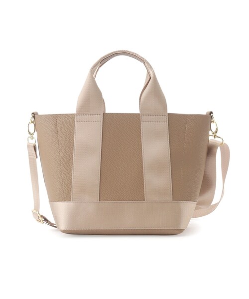 OPAQUE.CLIP（オペークドットクリップ）の「◆【2WAY】シュリンク合皮コンビミドルショルダーバッグ（ショルダーバッグ・レディース・ブラック/ベージュ/シルバー・00）」の7枚目の写真