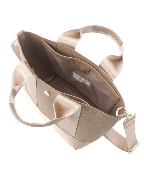 OPAQUE.CLIP（オペークドットクリップ）の「◆【2WAY】シュリンク合皮コンビミドルショルダーバッグ（ショルダーバッグ・レディース・ブラック/ベージュ/シルバー・00）」の9枚目の写真