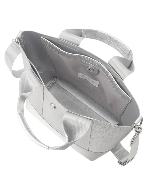 OPAQUE.CLIP（オペークドットクリップ）の「◆【2WAY】シュリンク合皮コンビミドルショルダーバッグ（ショルダーバッグ・レディース・ブラック/ベージュ/シルバー・00）」の10枚目の写真