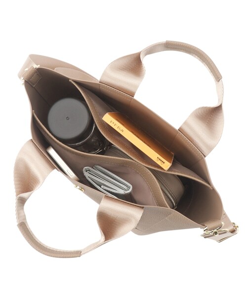 OPAQUE.CLIP（オペークドットクリップ）の「◆【2WAY】シュリンク合皮コンビミドルショルダーバッグ（ショルダーバッグ・レディース・ブラック/ベージュ/シルバー・00）」の12枚目の写真