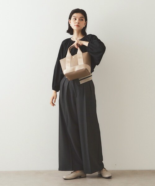 OPAQUE.CLIP（オペークドットクリップ）の「◆【2WAY】シュリンク合皮コンビミドルショルダーバッグ（ショルダーバッグ・レディース・ブラック/ベージュ/シルバー・00）」の21枚目の写真