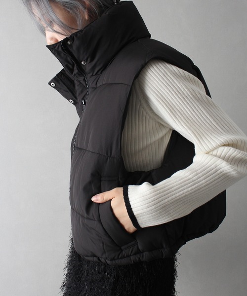 SpRay（スプレイ）の「中綿クロップドベスト（ダウンベスト・レディース・アイボリー/ブラック・FREE）」の20枚目の写真