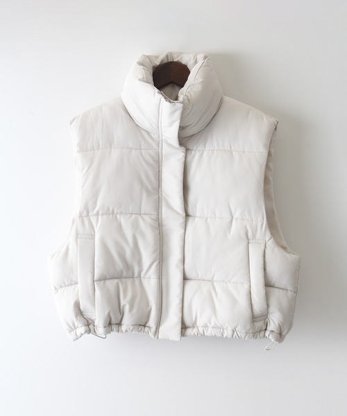 SpRay（スプレイ）の「中綿クロップドベスト（ダウンベスト・レディース・アイボリー/ブラック・FREE）」の14枚目の写真