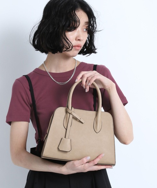 eL（エル）の「【eL】Trapezoid Boston Bag/140078（トートバッグ・レディース・ブラック/ベージュ・FREE）」の19枚目の写真