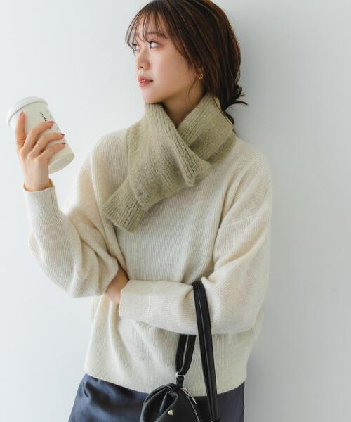 RODE SKO（ロデスコ）の「メランジロングマフラー（マフラー・レディース・ブルー/チャコールグレー/ベージュ・ONE）」の13枚目の写真