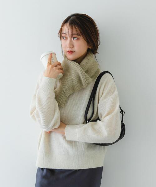 RODE SKO（ロデスコ）の「メランジロングマフラー（マフラー・レディース・ブルー/チャコールグレー/ベージュ・ONE）」の14枚目の写真