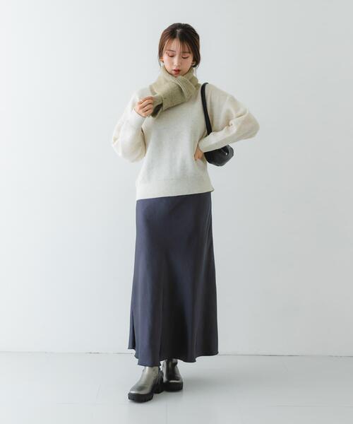 RODE SKO（ロデスコ）の「メランジロングマフラー（マフラー・レディース・ブルー/チャコールグレー/ベージュ・ONE）」の17枚目の写真