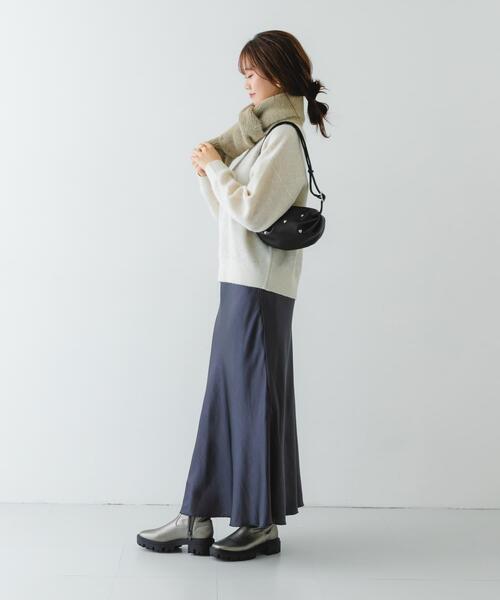 RODE SKO（ロデスコ）の「メランジロングマフラー（マフラー・レディース・ブルー/チャコールグレー/ベージュ・ONE）」の18枚目の写真