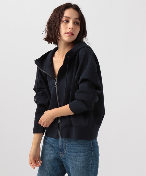 BAYFLOW（ベイフロー）の「[選べる着丈]ダンボールジップパーカー（パーカー・レディース・ネイビー/ラベンダー/ライトグレー・SMALL/MEDIUM）」の14枚目の写真